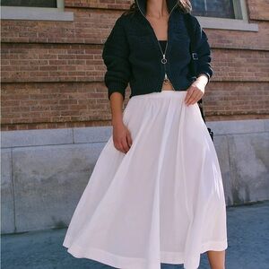 Free People White Midi Skirt (Never worn with tags)